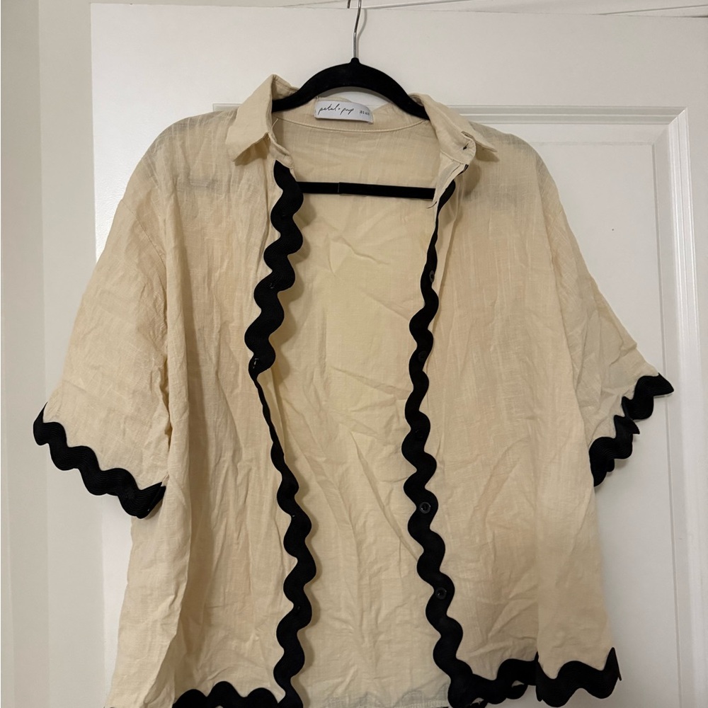 Petal and Pup Wilson Rickrack Trim Cotton Shirt & Shorts Set from Nordstrom - Picture 7 of 8